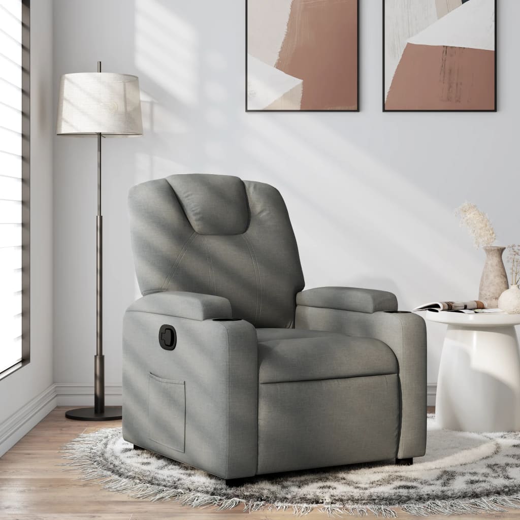 Poltrona reclinabile in tessuto grigio scuro