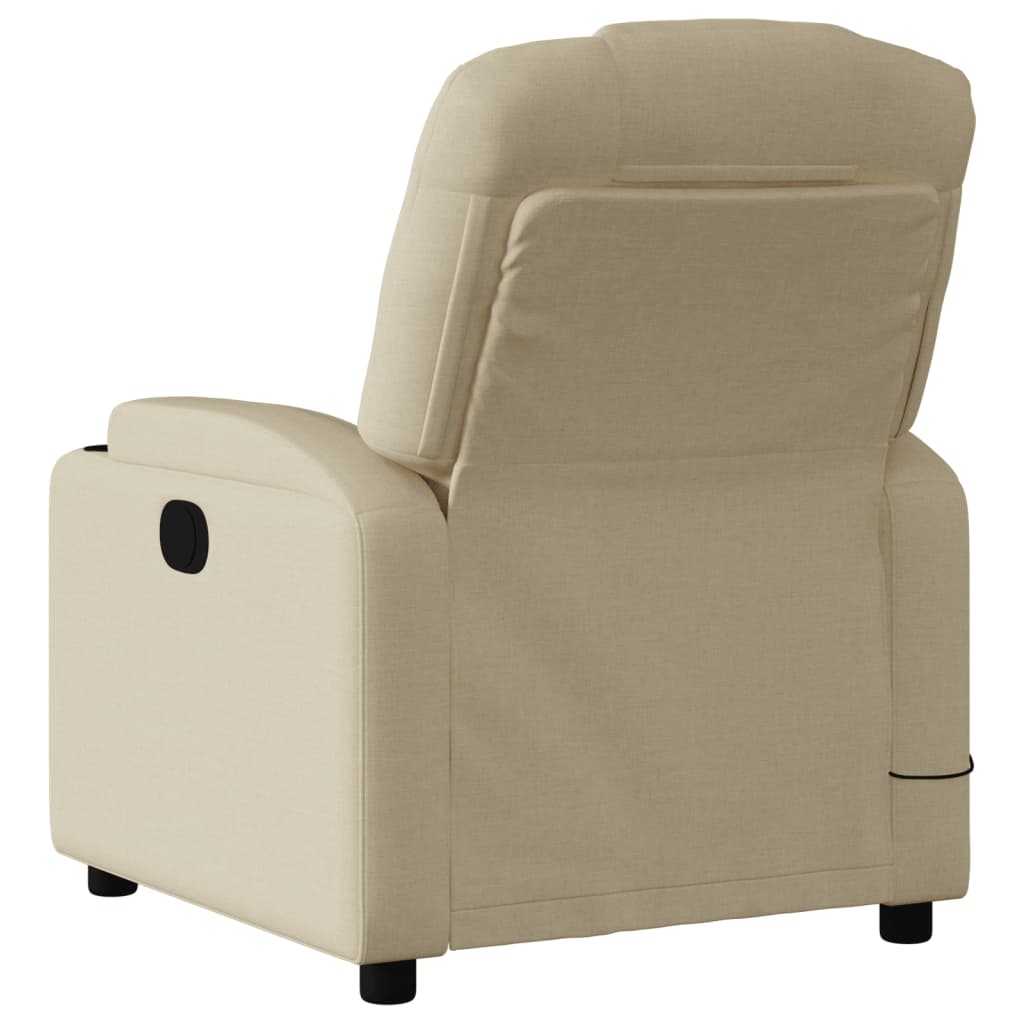Poltrona reclinabile in tessuto color crema