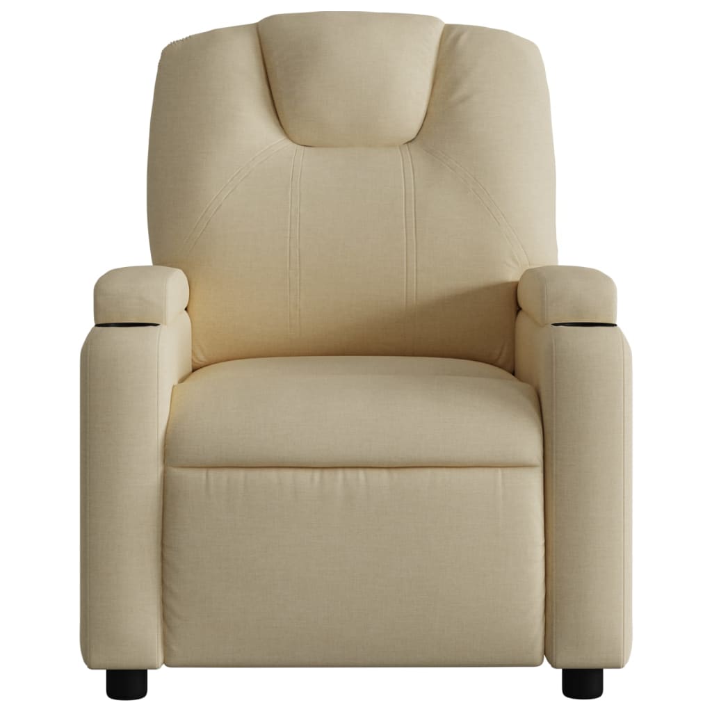 Poltrona reclinabile in tessuto color crema