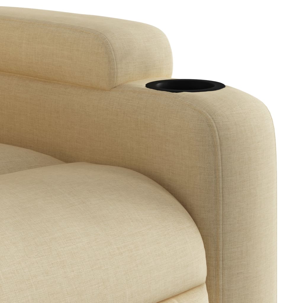 Poltrona reclinabile in tessuto color crema