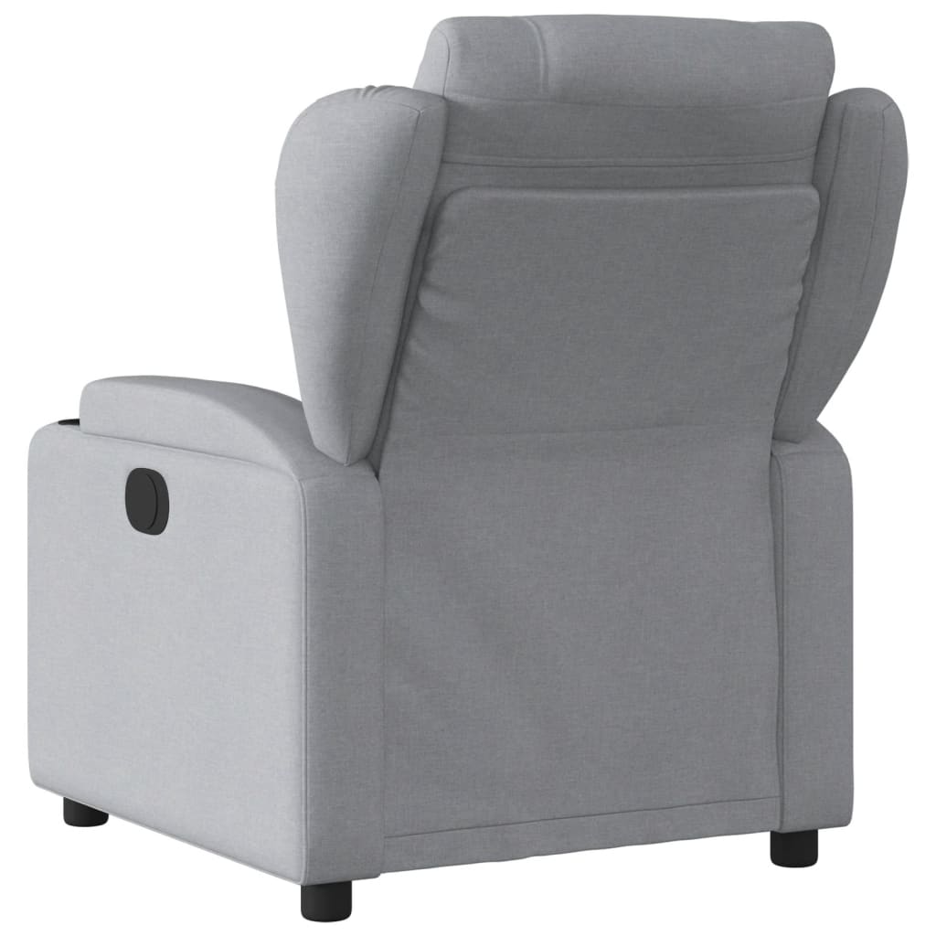Poltrona reclinabile in tessuto grigio chiaro