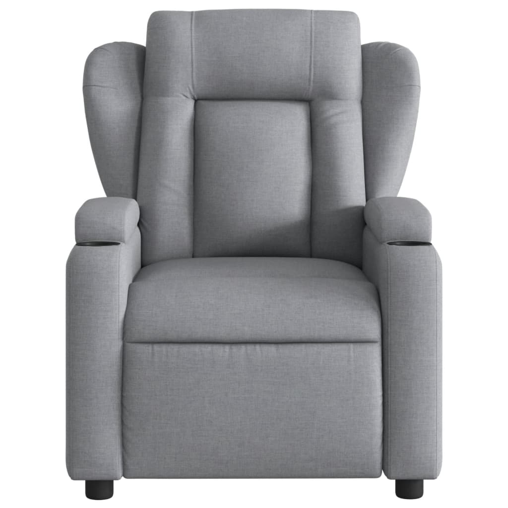 Poltrona reclinabile in tessuto grigio chiaro