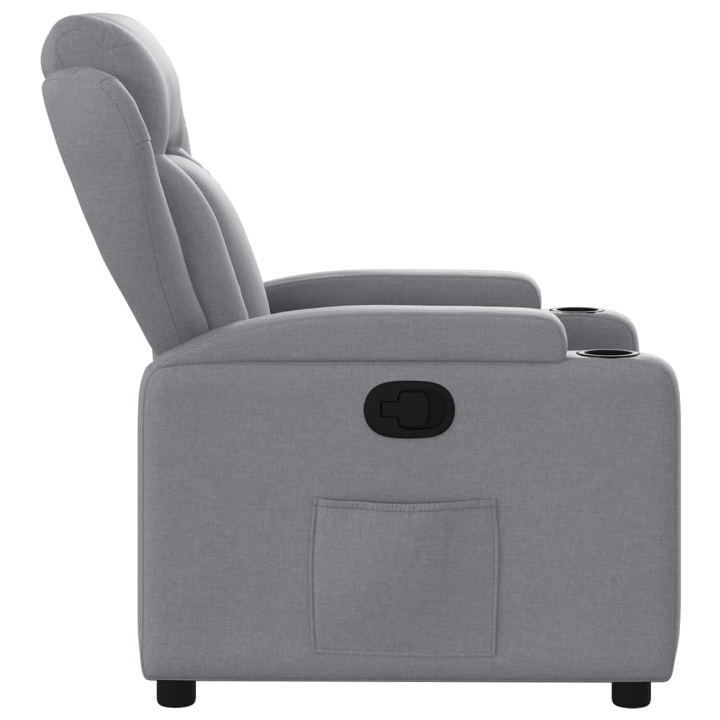 Poltrona reclinabile in tessuto grigio chiaro