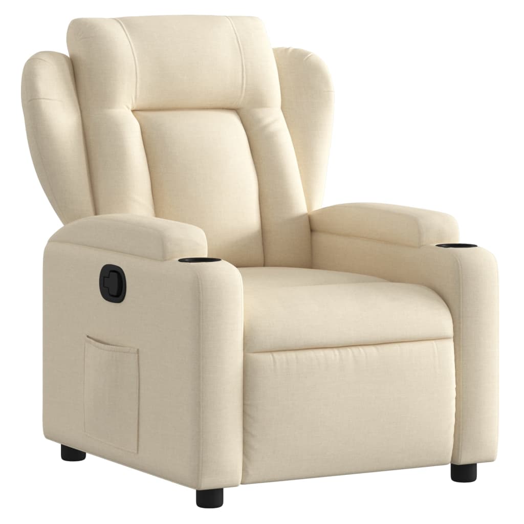 Poltrona reclinabile in tessuto color crema