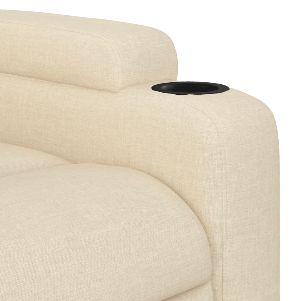 Poltrona reclinabile in tessuto color crema