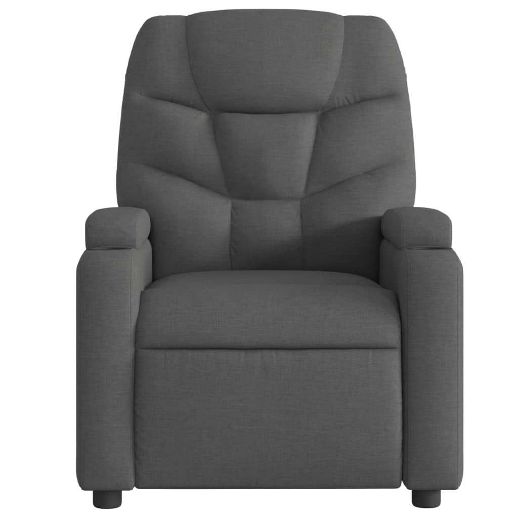 Poltrona reclinabile in tessuto grigio scuro