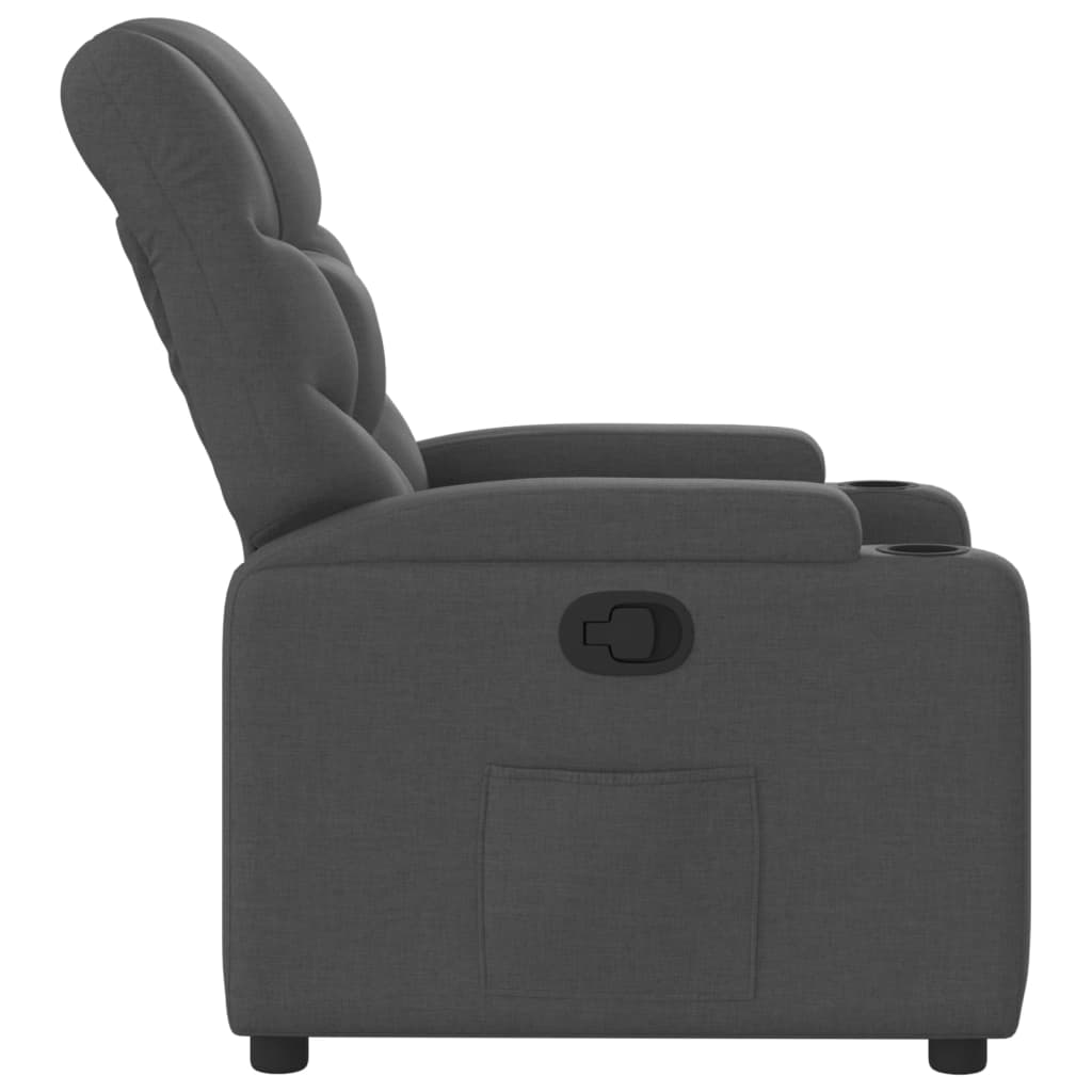 Poltrona reclinabile in tessuto grigio scuro