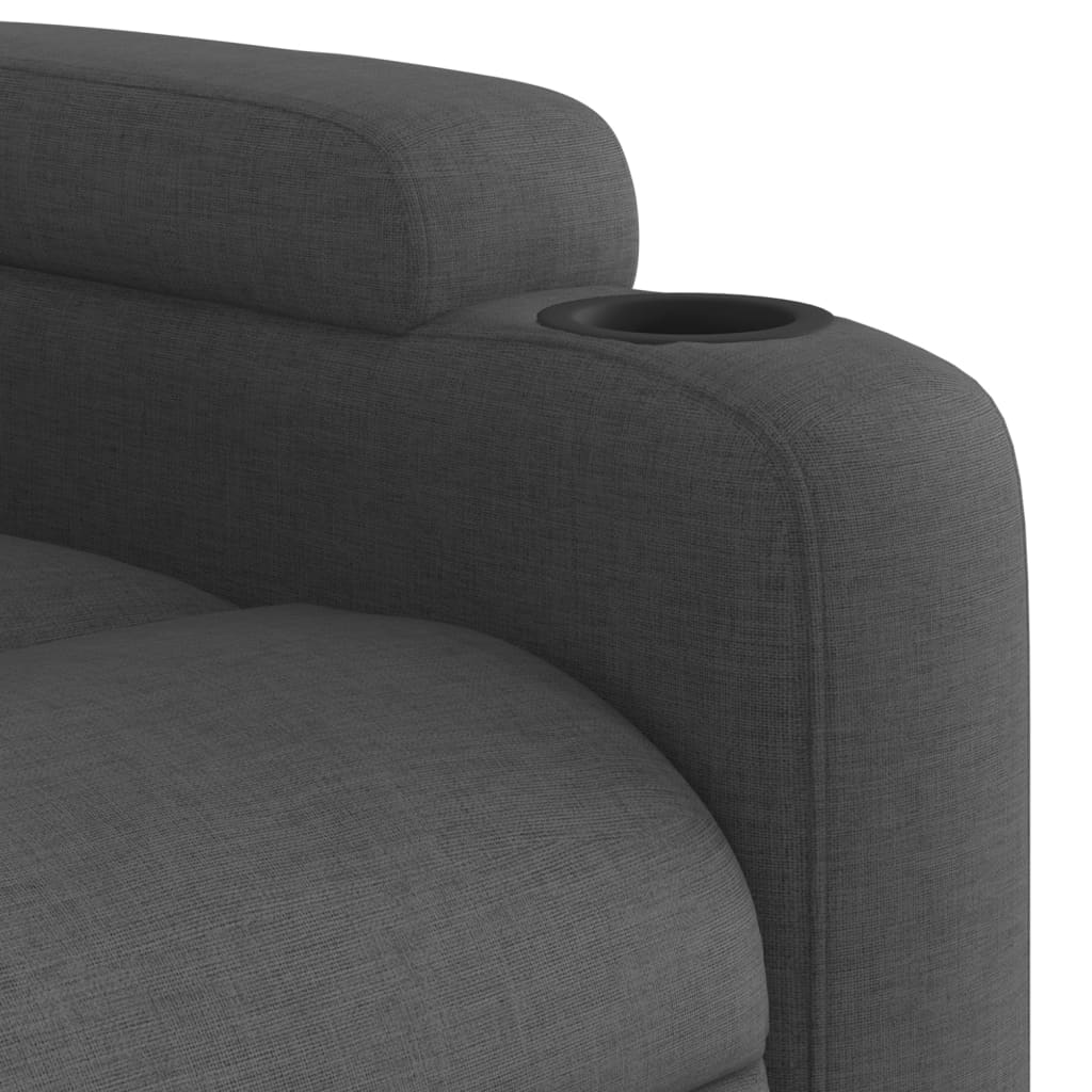 Poltrona reclinabile in tessuto grigio scuro