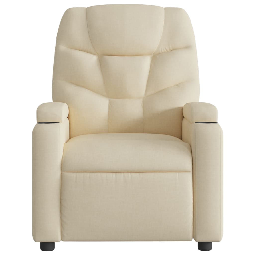 Poltrona reclinabile in tessuto color crema