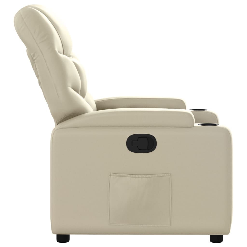 Poltrona reclinabile in similpelle color crema