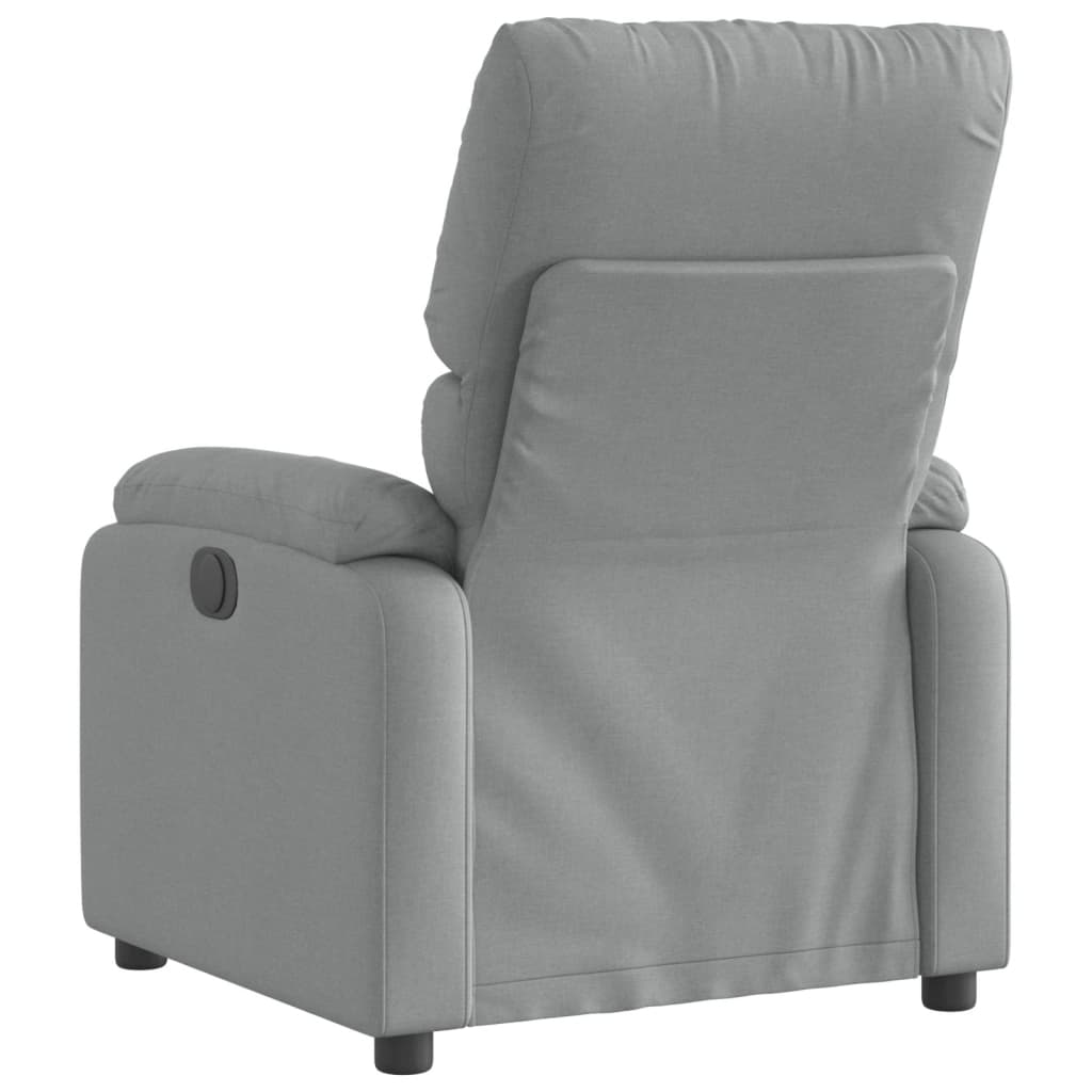 Poltrona reclinabile in tessuto grigio chiaro