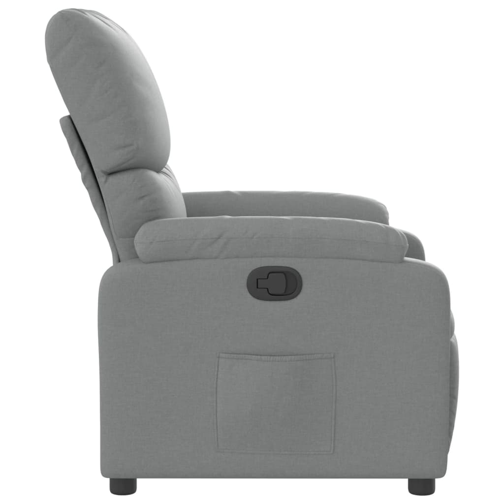 Poltrona reclinabile in tessuto grigio chiaro