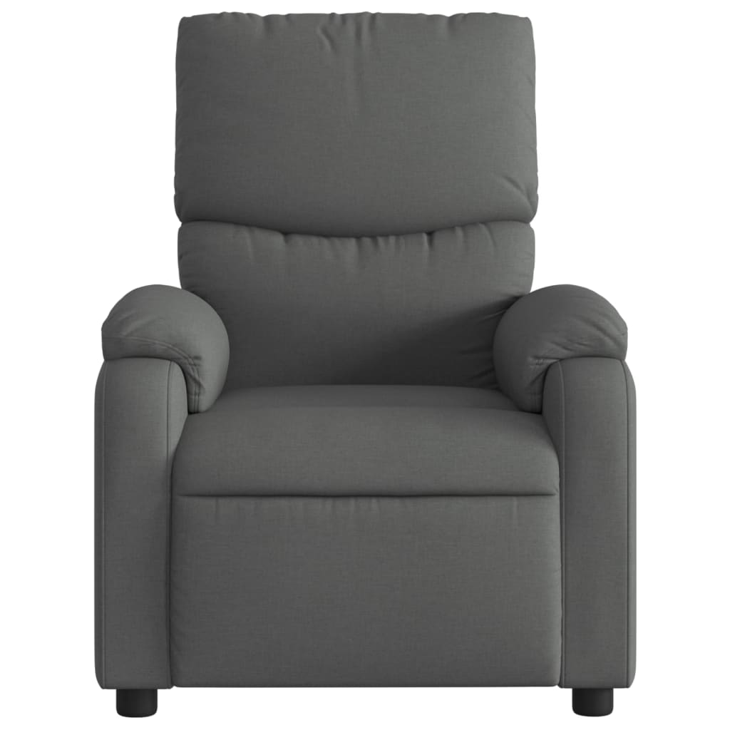 Poltrona reclinabile in tessuto grigio scuro
