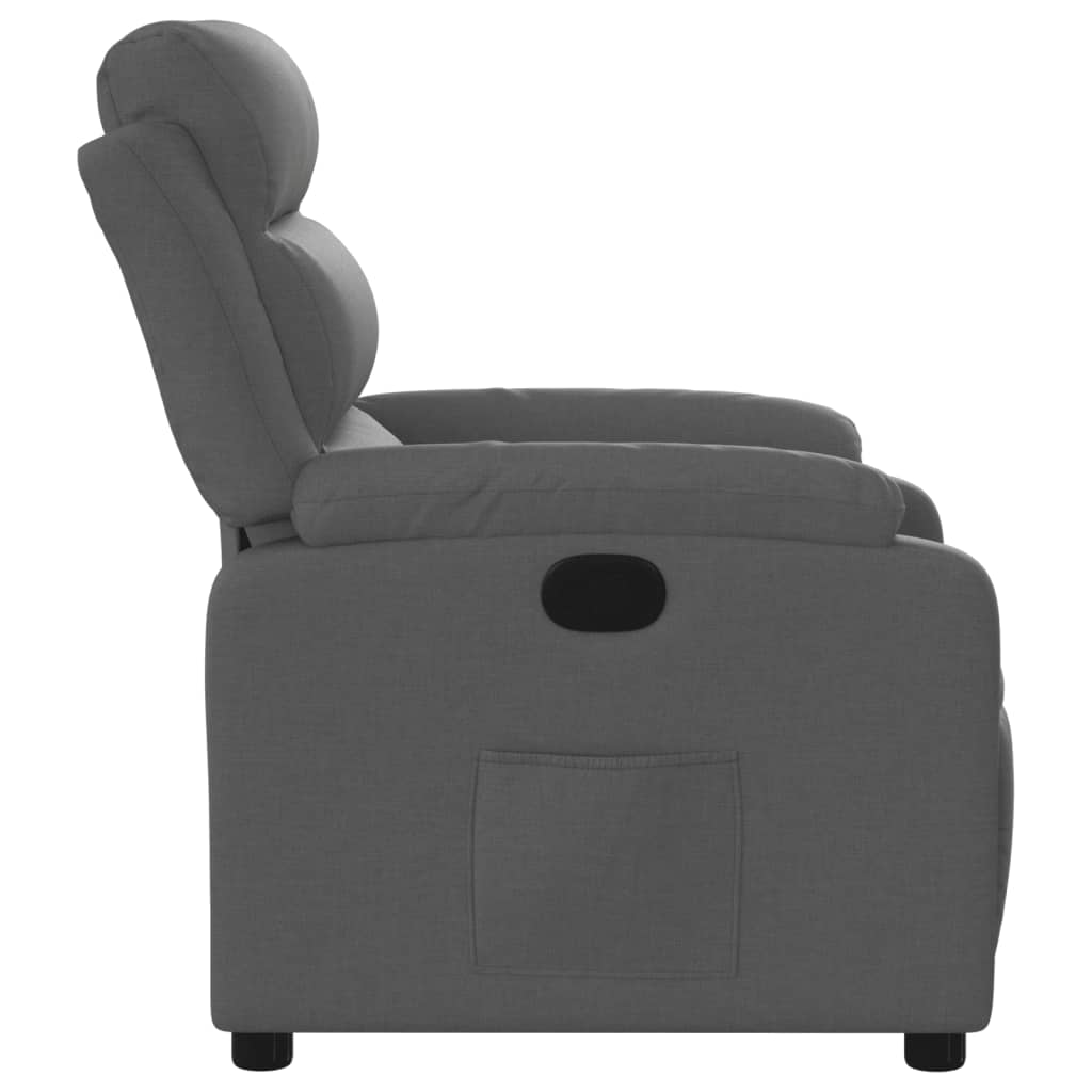 Poltrona reclinabile in tessuto grigio scuro