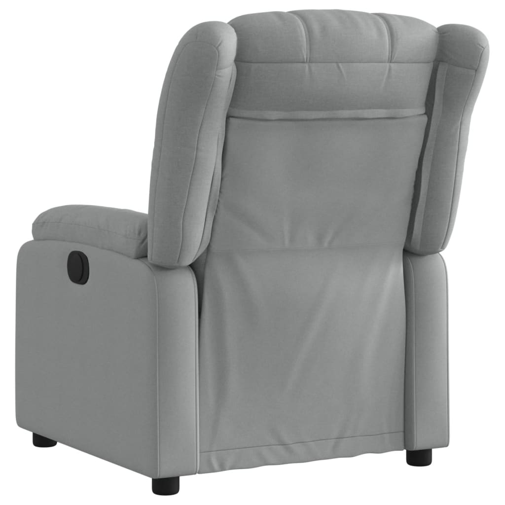Poltrona reclinabile in tessuto grigio chiaro
