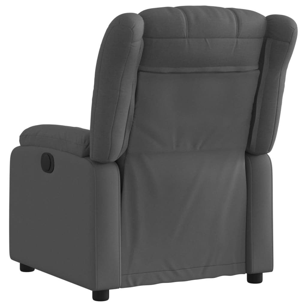 Poltrona reclinabile in tessuto grigio scuro