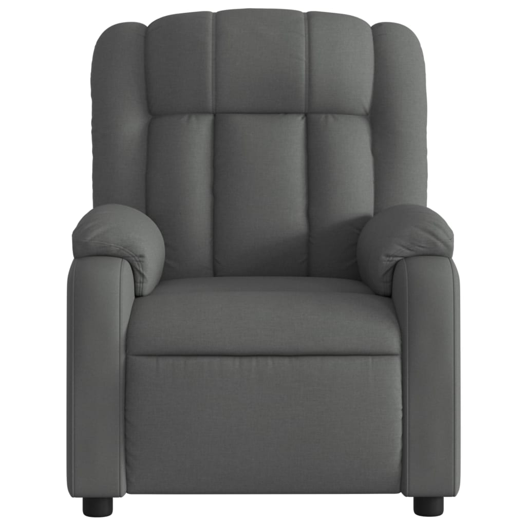 Poltrona reclinabile in tessuto grigio scuro