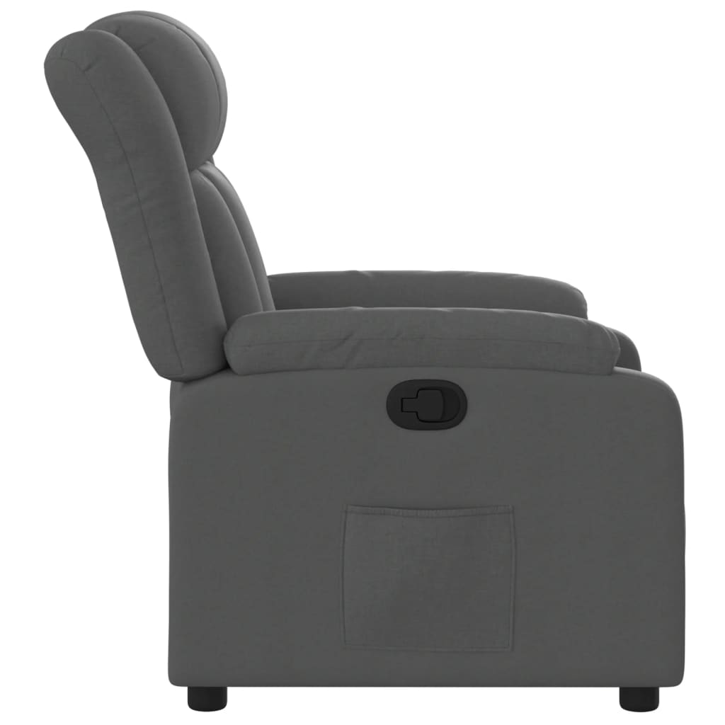 Poltrona reclinabile in tessuto grigio scuro