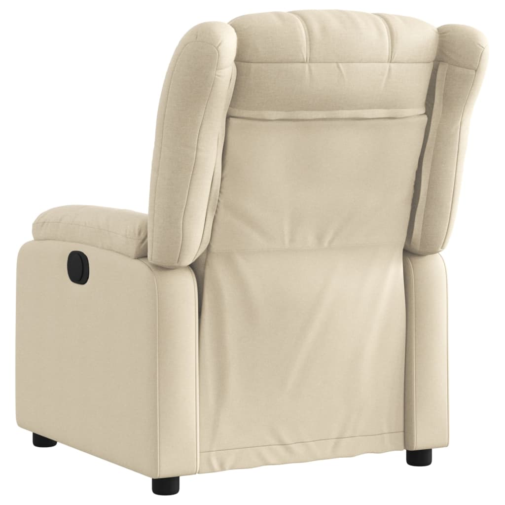 Poltrona reclinabile in tessuto color crema