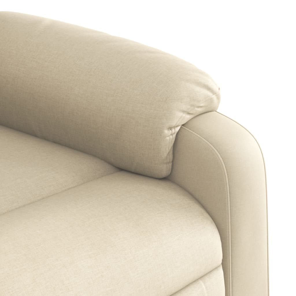 Poltrona reclinabile in tessuto color crema