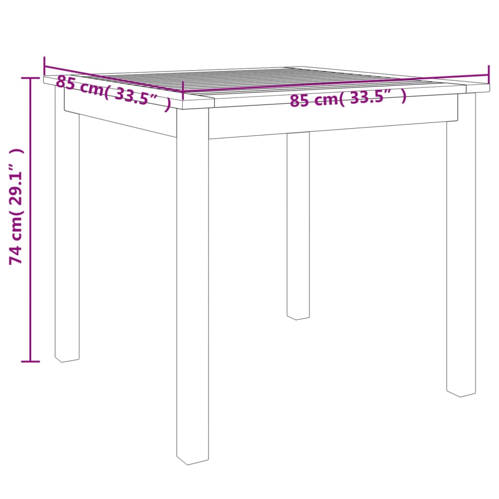 Set da Pranzo per Giardino 3 pz in Legno Massello di Acacia | homemem39