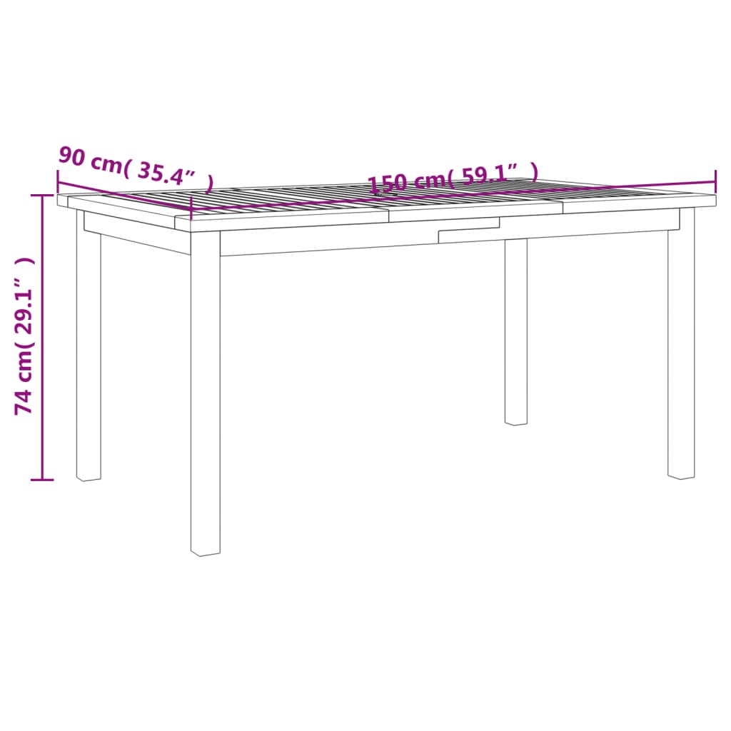 Set da Pranzo da Giardino 7 pz in Legno Massello di Acacia | homemem39
