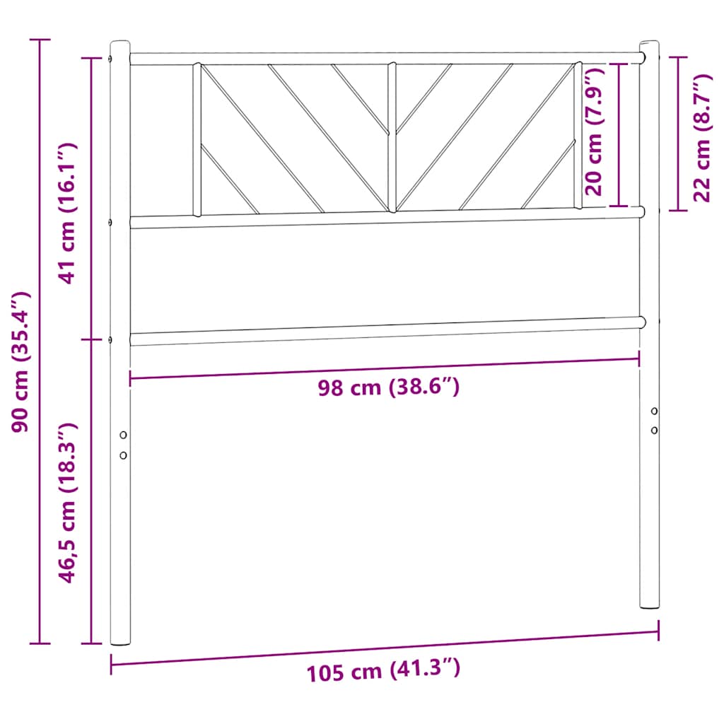 Testiera di Ricambio in Metallo Bianco 100 cm | homemem39