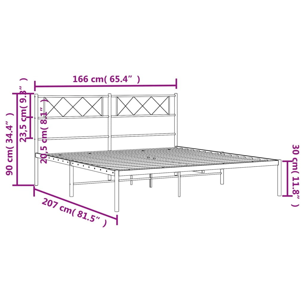 Giroletto con Testiera Metallo Bianco 160x200 cm | homemem39