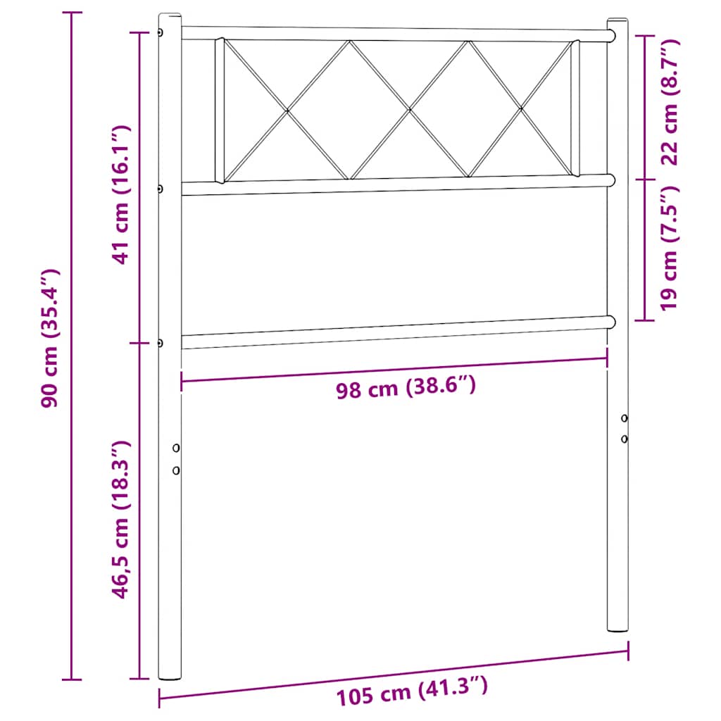 Testiera di Ricambio in Metallo Bianco 100 cm | homemem39