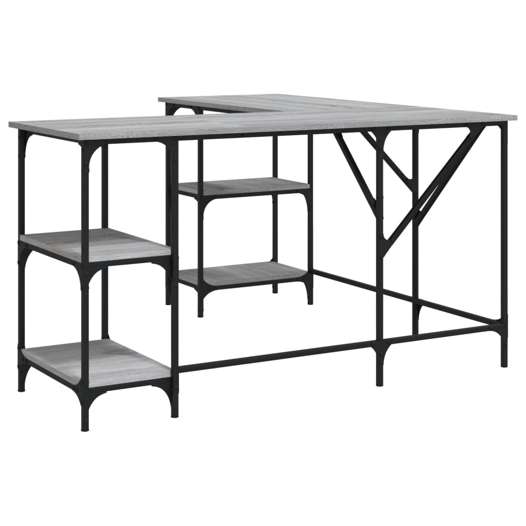 Scrivania Grigio Sonoma 139x139x75 cm in Legno Multistrato - homemem39