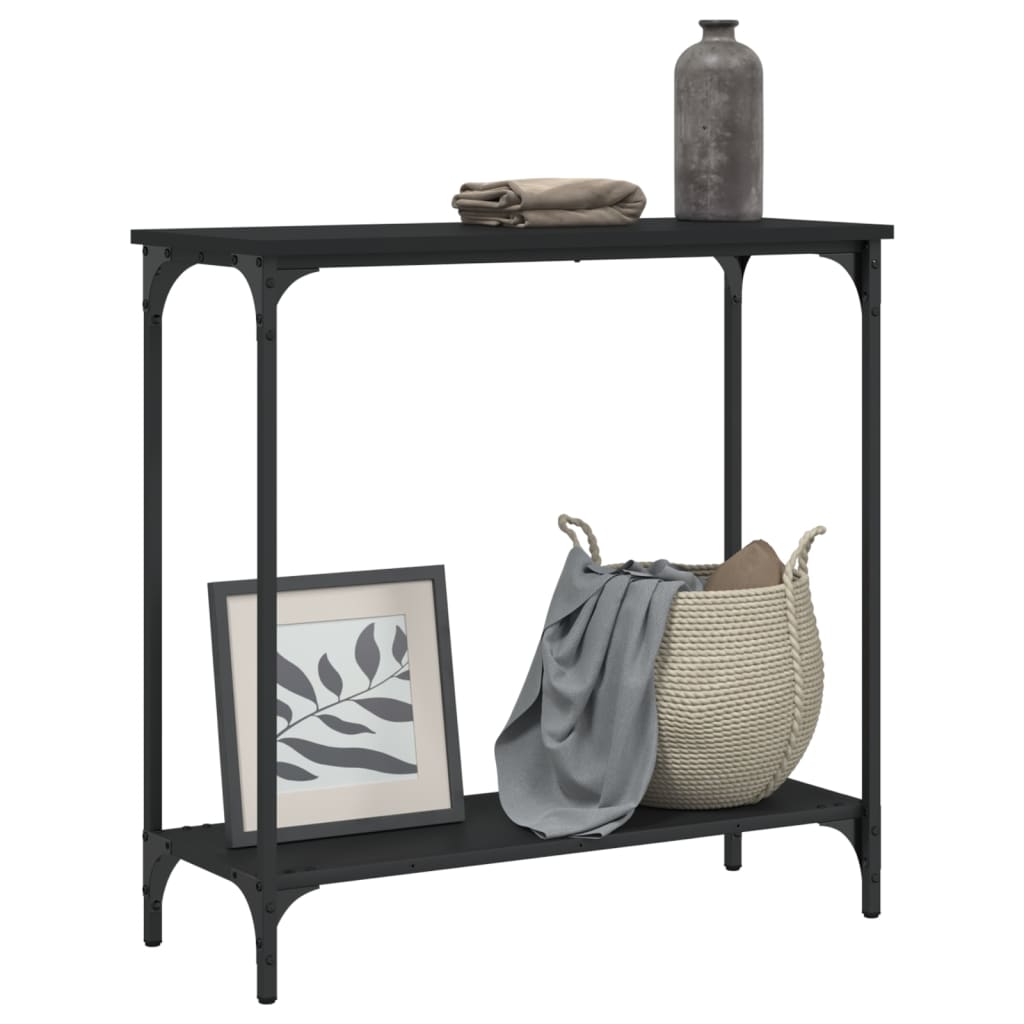 Tavolino Consolle Nero 75x30,5x75 cm in Legno Multistrato - homemem39