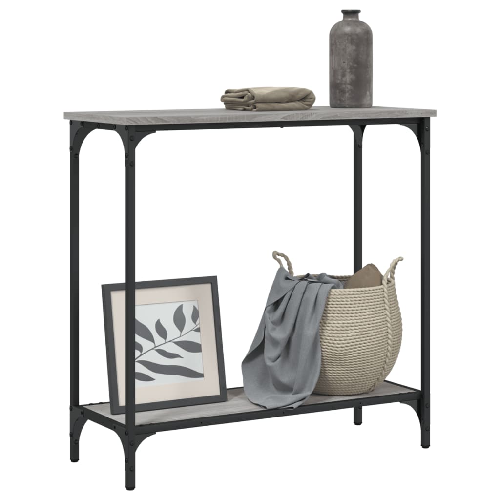 Tavolino Consolle Grigio Sonoma 75x30,5x75 cm Legno Multistrato - homemem39