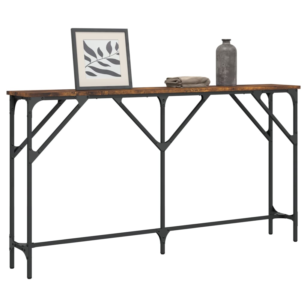 Tavolo Consolle Rovere Fumo 140x23x75 cm in Legno Multistrato - homemem39