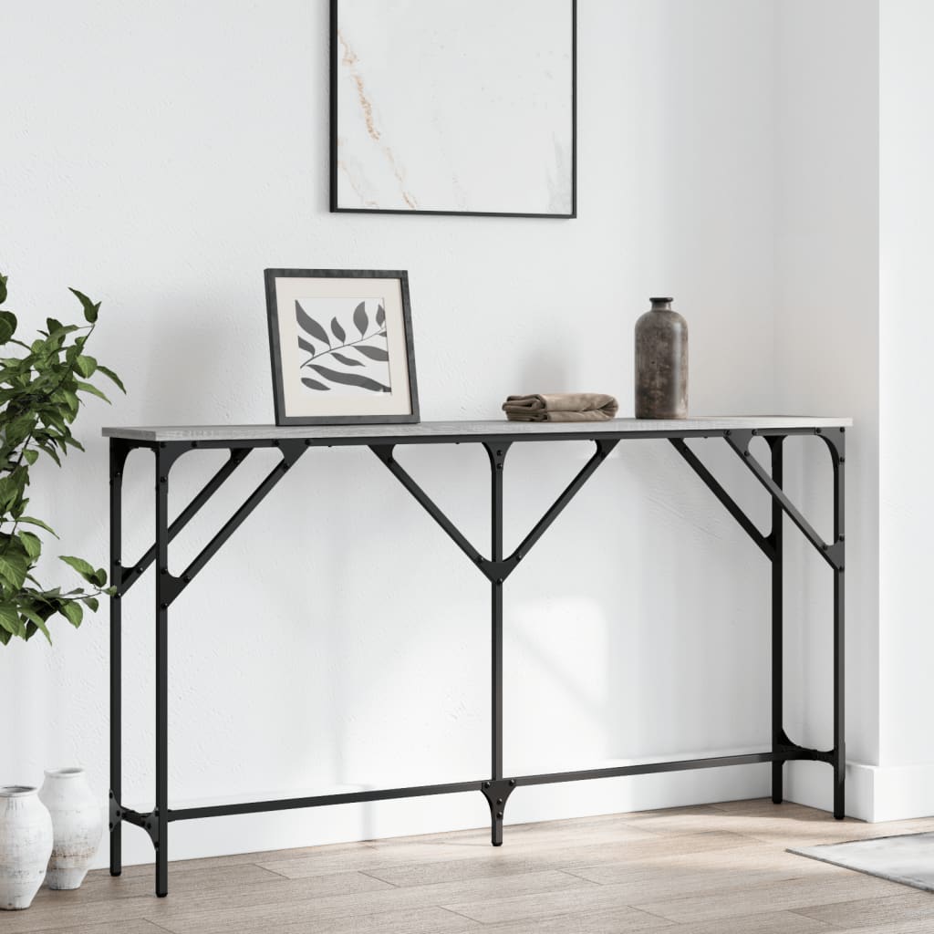 Tavolo Consolle Grigio Sonoma 140x23x75 cm in Legno Multistrato - homemem39