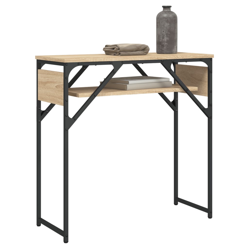 Tavolo Consolle Ripiano Rovere Sonoma 75x30x75cm Multistrato - homemem39