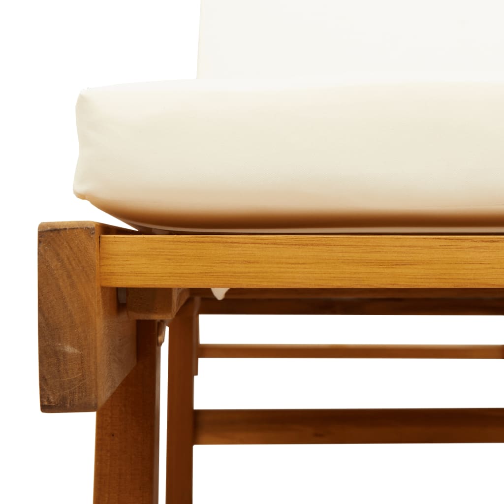 Lettino Prendisole con Cuscino e Tavolino Legno Massello Acacia - homemem39