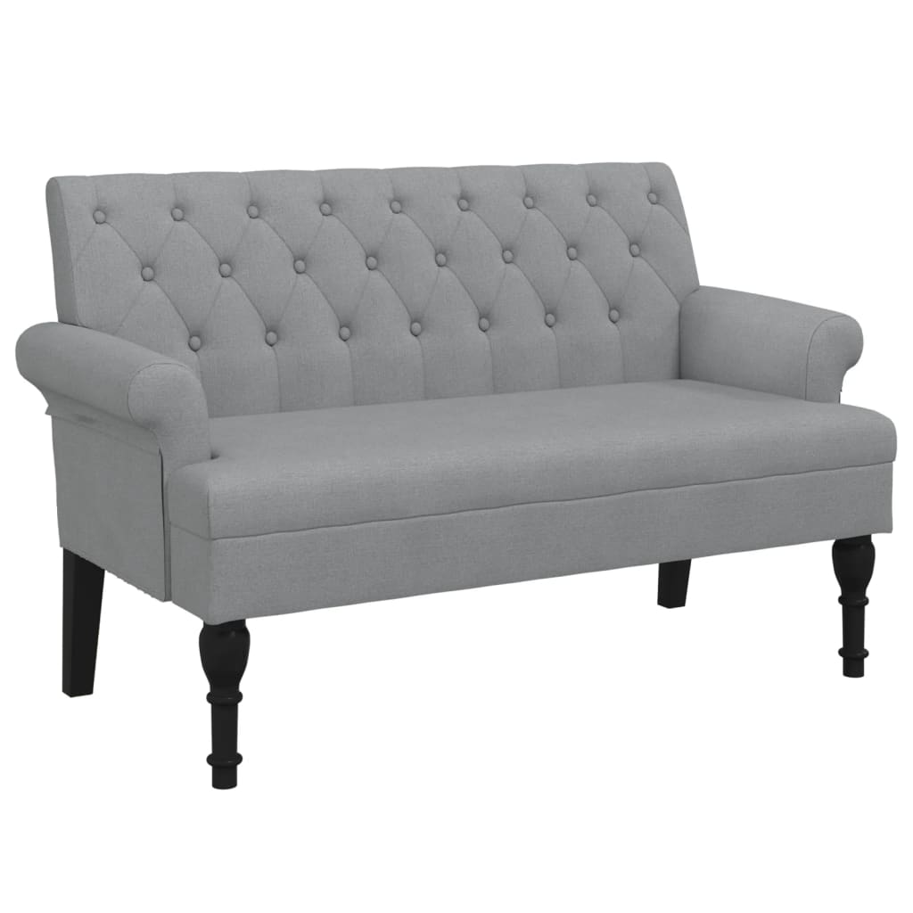 Panca con Schienale Grigio Chiaro 120x62x75,5 cm in Tessuto - homemem39