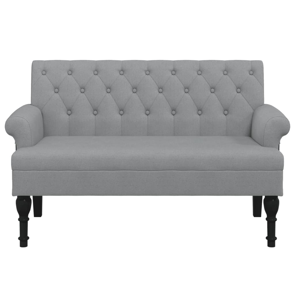 Panca con Schienale Grigio Chiaro 120x62x75,5 cm in Tessuto - homemem39