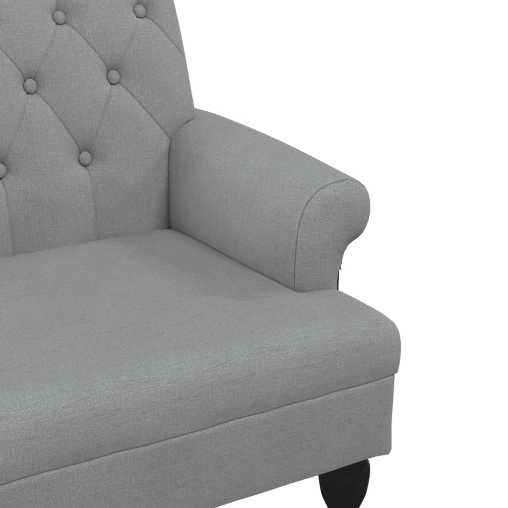 Panca con Schienale Grigio Chiaro 120x62x75,5 cm in Tessuto - homemem39