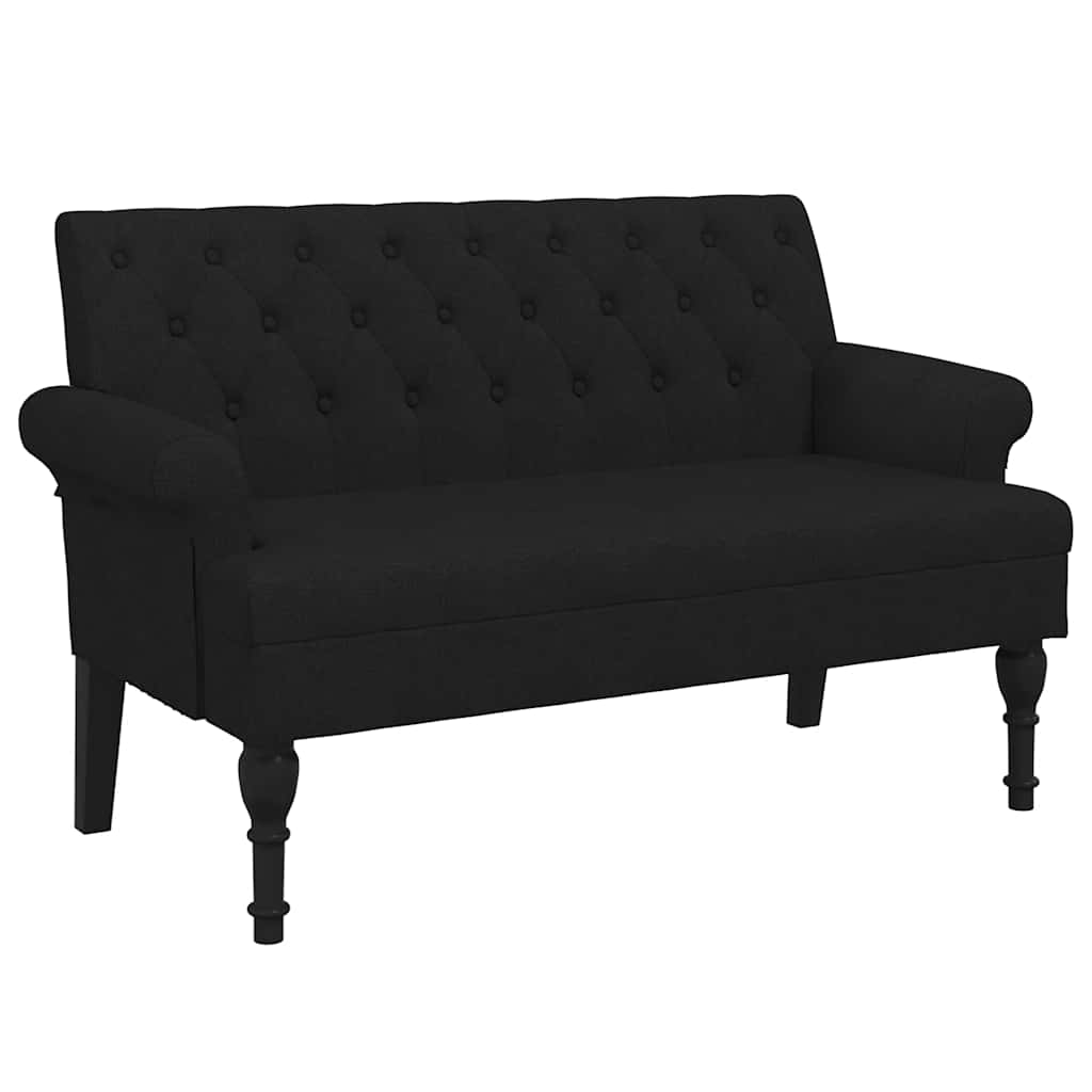 Panca con Schienale Nera 120x62x75,5 cm in Tessuto - homemem39