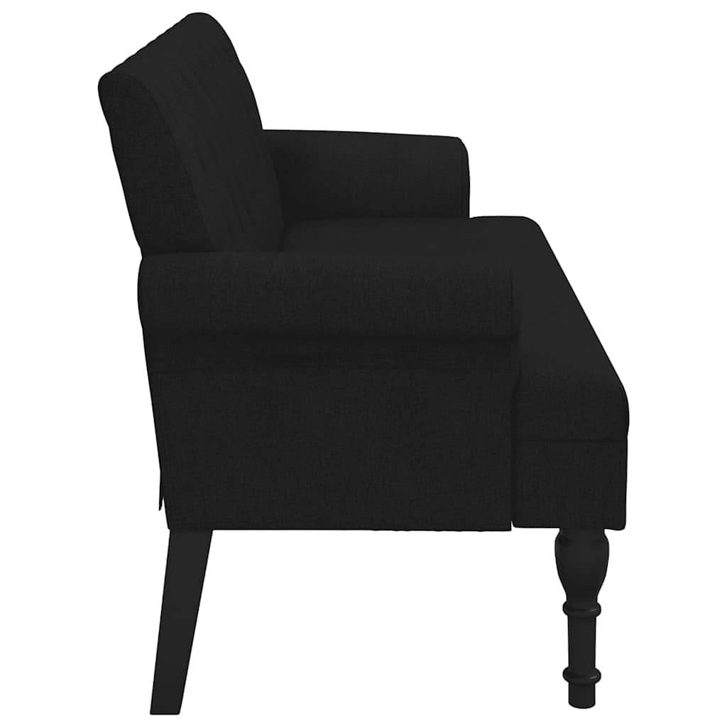 Panca con Schienale Nera 120x62x75,5 cm in Tessuto - homemem39