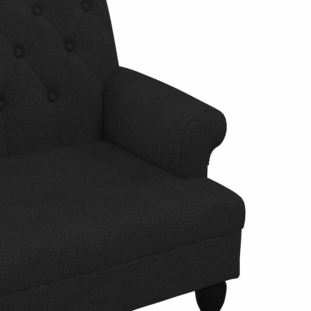 Panca con Schienale Nera 120x62x75,5 cm in Tessuto - homemem39