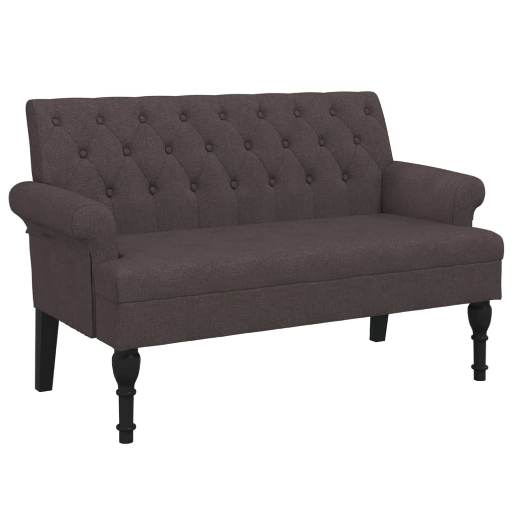 Panca con Schienale Marrone Scuro 120x62x75,5 cm in Tessuto - homemem39