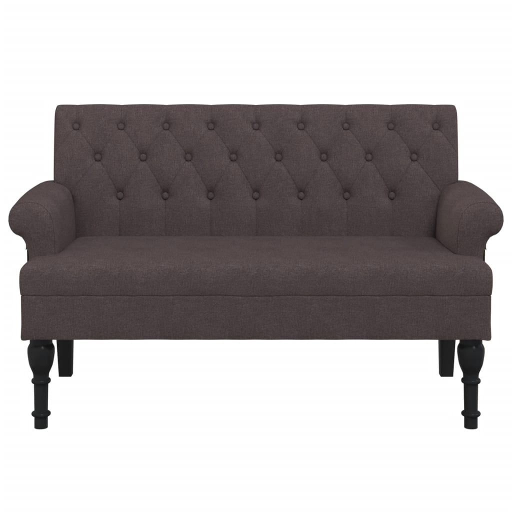 Panca con Schienale Marrone Scuro 120x62x75,5 cm in Tessuto - homemem39