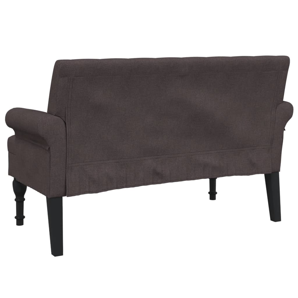 Panca con Schienale Marrone Scuro 120x62x75,5 cm in Tessuto - homemem39