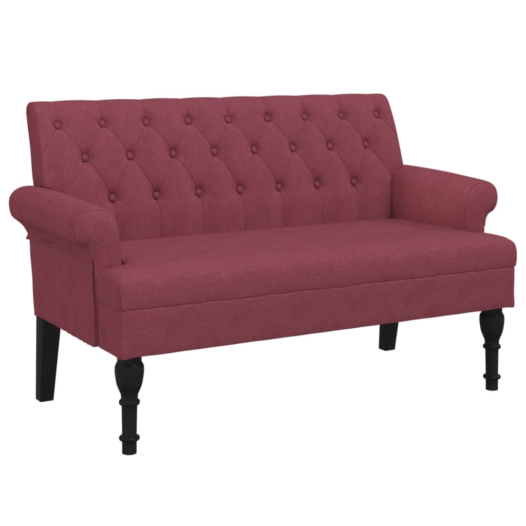 Panca con Schienale Rosso Vino 120x62x75,5 cm in Tessuto - homemem39