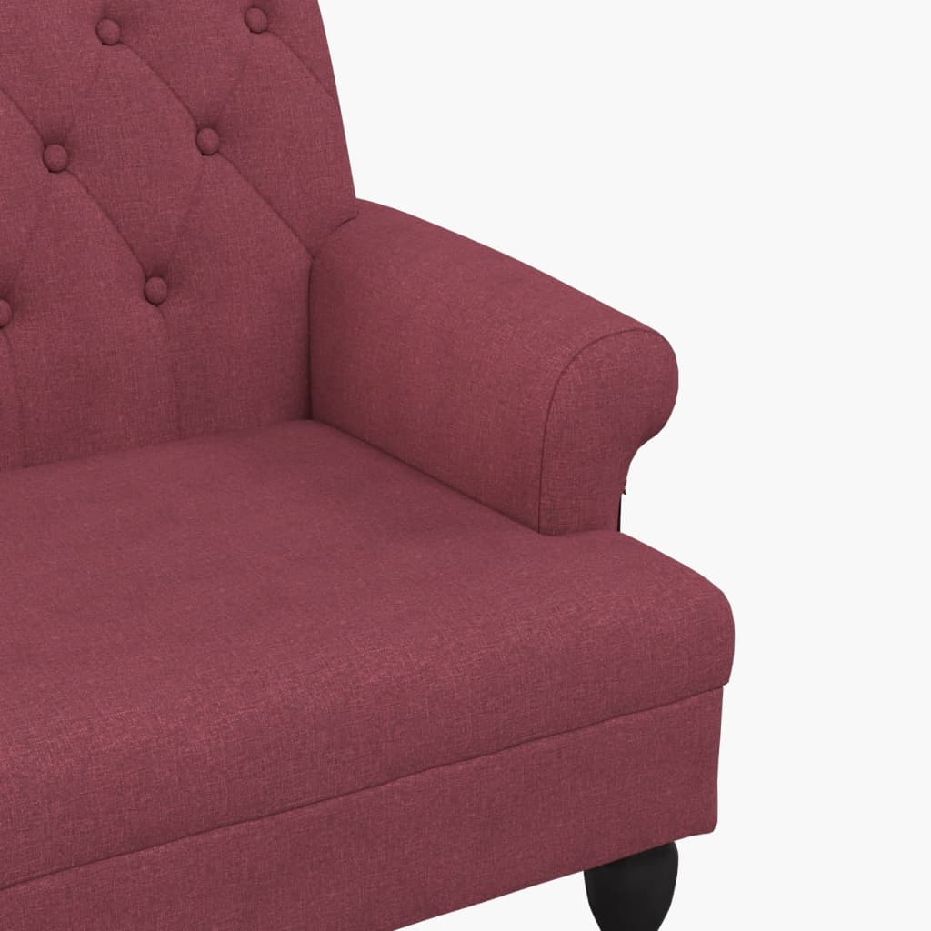 Panca con Schienale Rosso Vino 120x62x75,5 cm in Tessuto - homemem39