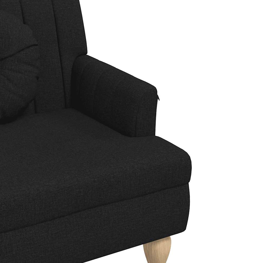 Panca con Cuscini Nera 113x64,5x75,5 cm in Tessuto - homemem39