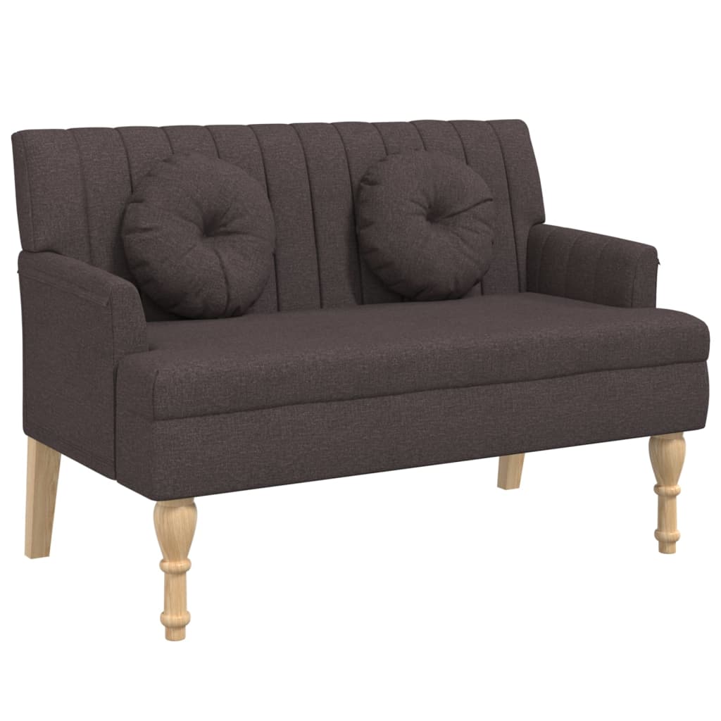 Panca con Cuscini Marrone Scuro 113x64,5x75,5 cm in Tessuto - homemem39