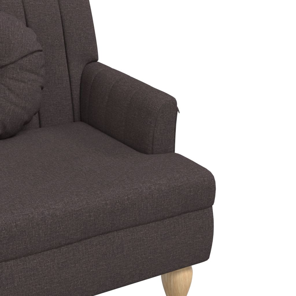 Panca con Cuscini Marrone Scuro 113x64,5x75,5 cm in Tessuto - homemem39